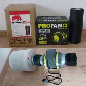 Abluft Set mit Grow Aktivkohlefilter, Lüfter und Abluftschlauch und Panzertape