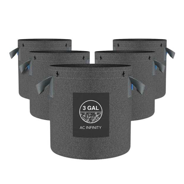 AC Infinity Hochbelastbare wiederverwendbare Stofftöpfe | 11 Liter | 5er-Pack