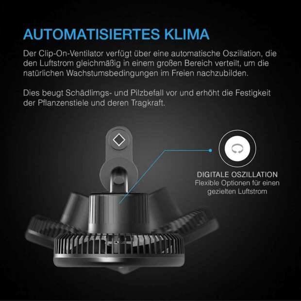 AC Infinity CLOUDRAY S6 | Grow-Zelt-Clip-Ventilator 150 mm | EC-Motor | automatische Oszillation