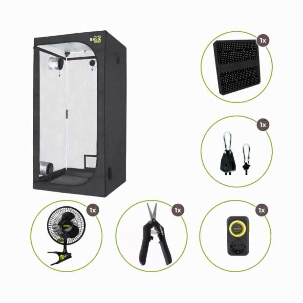 Growzelt 100x100x200cm mit 300 Watt LED