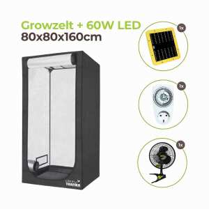 Growzelt 80x80x160cm mit 60 Watt LED