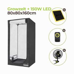 Growzelt 80x80x160cm mit Hortione 150 Watt LED