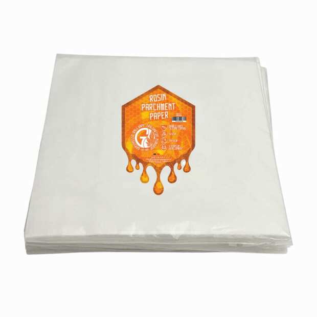 Graveda Rosin Press Pergamentpapier | Doppelseitig mit Silikon | 30x30cm | Grammatur 52 gsm | 100 Stück