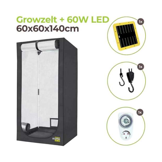 Growzelt 60x60x140cm | 60 Watt LED