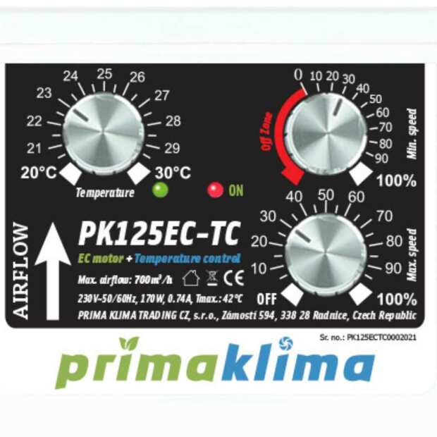 Prima Klima PK125EC-TC | 680m³/h | Ø125mm | klimageregelt