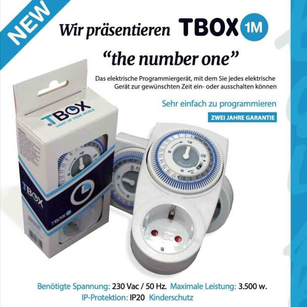 Tempobox TBOX 1M | mechanische Zeitschaltuhr | maximal 3500 Watt