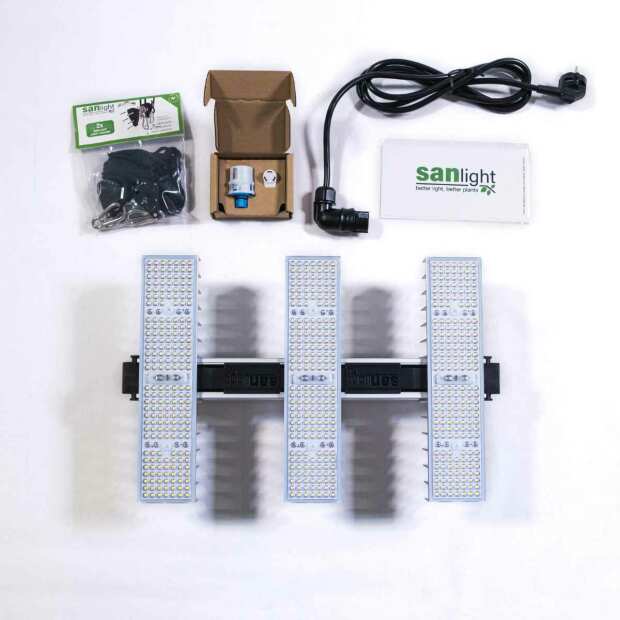 SANlight EVO LED Set 60 1.5 | Lampenaufhängung | Dimmer und Kabel | 200 Watt | 545 µmol/s