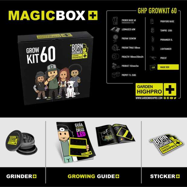 Growbox Set 60 | 60x60x160 cm | LED mit 60 Watt | Garden Highpro