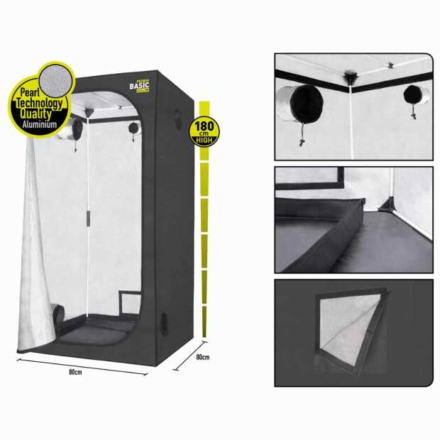 Growbox Set 80H | 80x80x180 cm | LED mit 150 Watt | Garden Highpro
