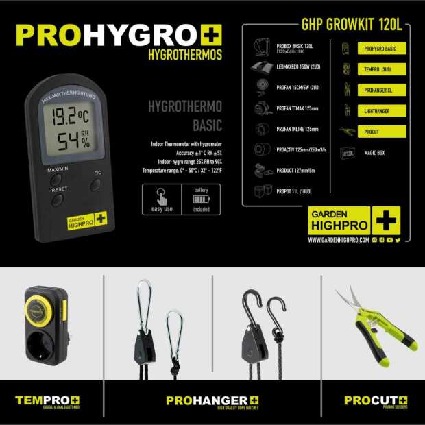 Growbox Set 120L | 120x60x180 cm | zwei LEDs | 300 Watt | Garden Highpro