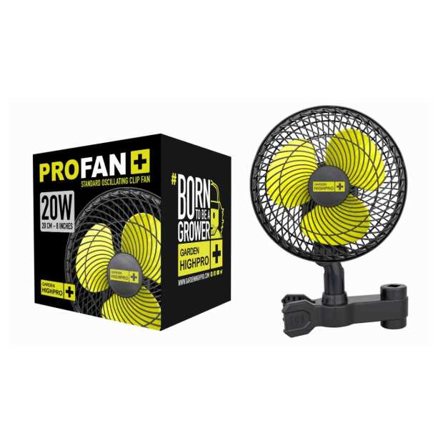 Schwenkventilator 20 Watt | Ø20cm mit Stangenclip | PROFAN | Garden Highpro