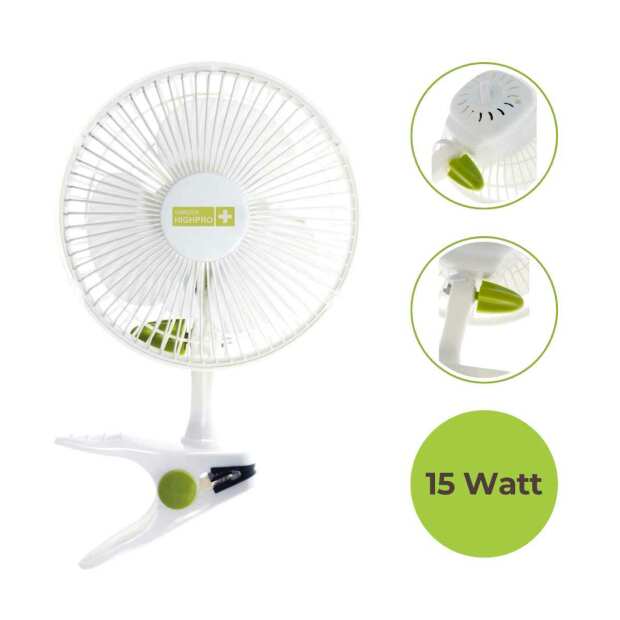 Clip Ventilator 15W Eco | Ø15cm mit Stangenclip | PROFAN STANDARD CLIP FAN Garden Highpro