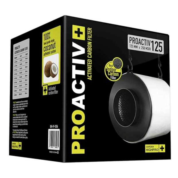 ProActiv Ø125mm | 250 m³/h | Aktivkohle Filter 125x190mm | Garden Highpro