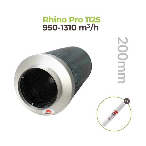Rhino Pro 1125 | Ø200mm | 950-1310m³/h | Aktivkohlefilter 200mm x 600mm