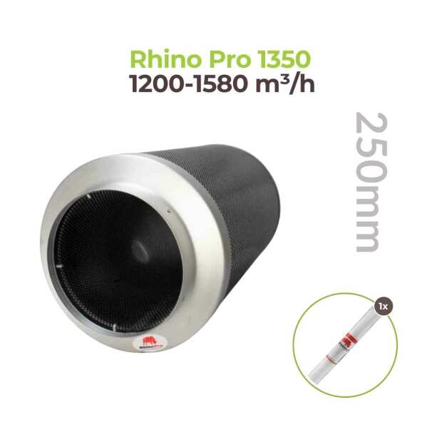 Rhino Pro 1350 | Ø250mm | 1200-1580m³/h | Aktivkohlefilter 250mm x 600mm