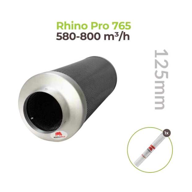 Rhino Pro 765 | Ø125mm | 650-900m³/h | Aktivkohlefilter 125mm x 600mm