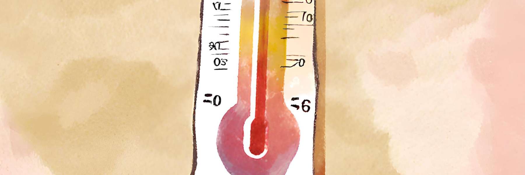 Thermometer im Aquarell-Stil