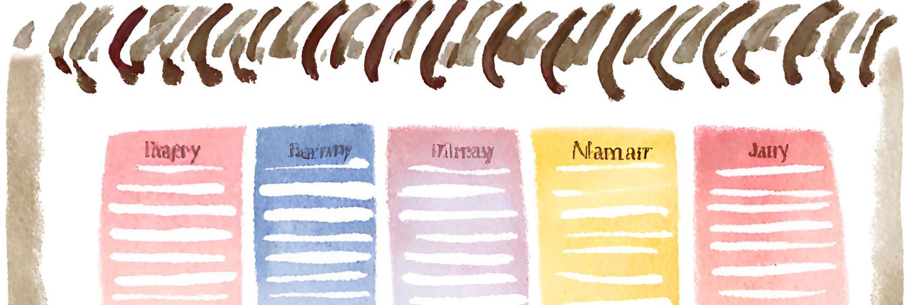 Kalender im Aquarell-Stil
