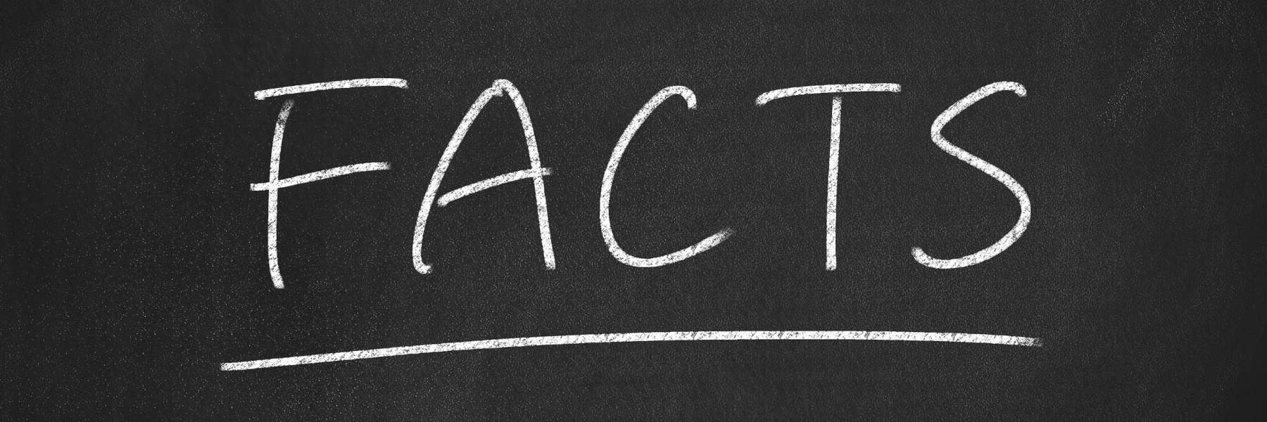 Das Wort "Facts" auf eine Tafel geschrieben
