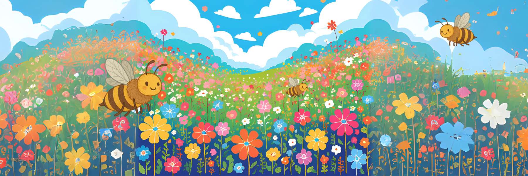 Illustration von Blumenwiese