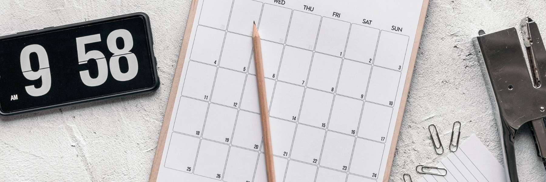 Kalender und Uhr